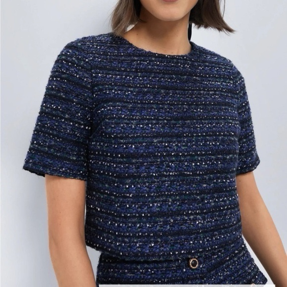 NWOT HYACINTH HOUSE Georgie Tweed Top Size S $128